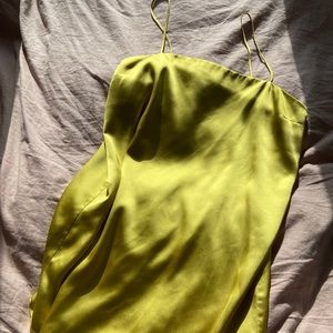 Yellow chartreuse mini shift dress